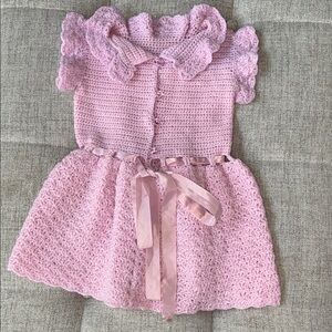 Charming Pink Crochet Kids Dress Perfect for Easter or Dressup
